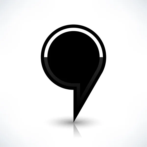 Fekete megjelenítése pin helyen jel kerek alakú ikon — Stock Vector
