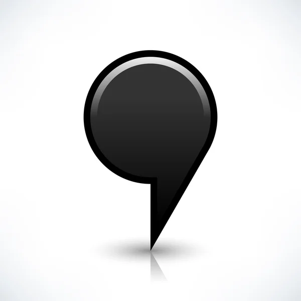 Black map pin location sign circular shape icon — Stock Vector