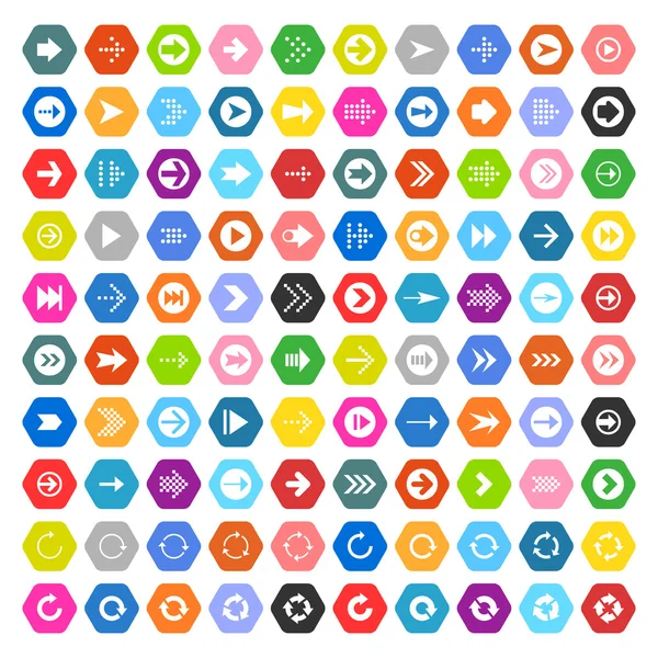 100 iconos de flecha signo conjunto — Vector de stock