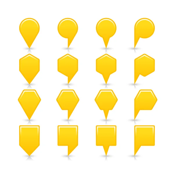 Жовтий кольоровий знак карти штифта значок розташування атласу з сірою тінь — стоковий вектор