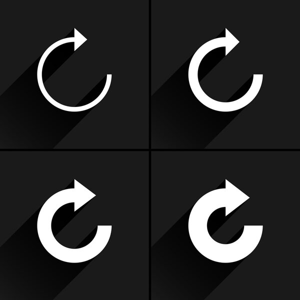 4 arrow icon refresh, rotation, reset, repeat, reload sign set