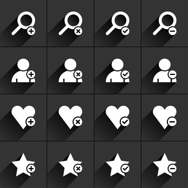 16 extra teken plat pictogrammen — Stockvector