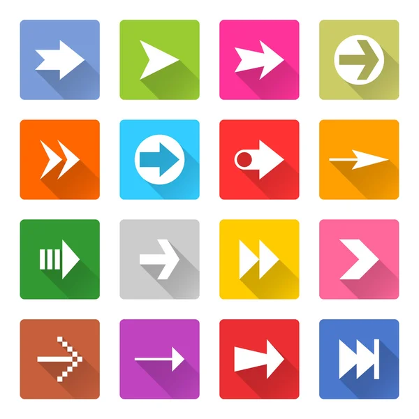 16 iconos de flecha conjunto — Vector de stock