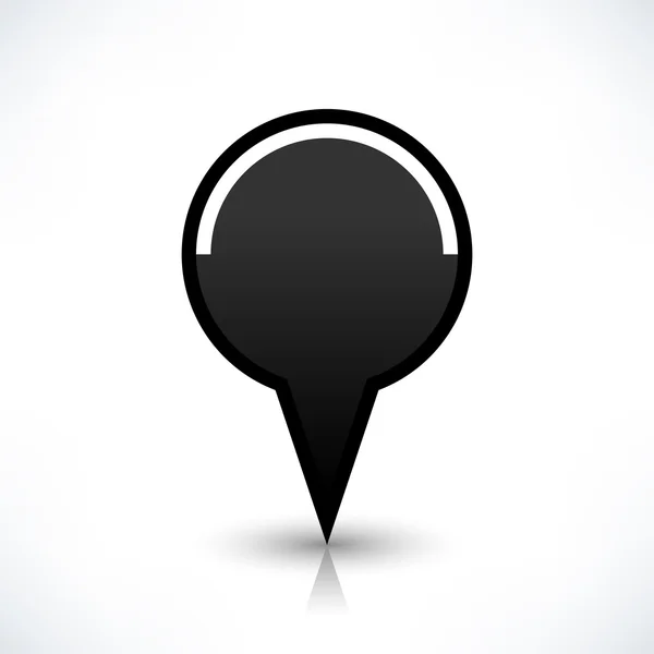 Mapa negro pin ubicación signo redondo forma icono — Vector de stock