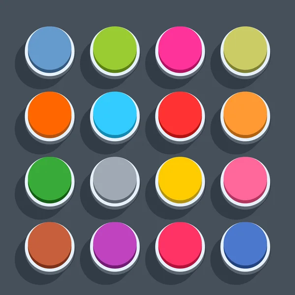 gri arka plan üzerinde oval gölge ile düz tarzında 16 boş circleicons