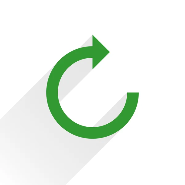 Znovu načíst ikona zelená šipka — Stockový vektor