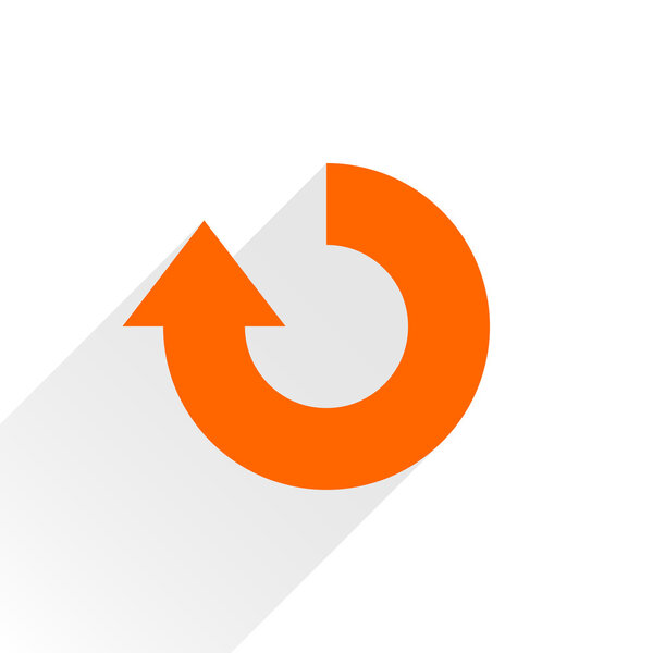 Orange arrow icon reload, refresh, rotation, reset, repeat sign