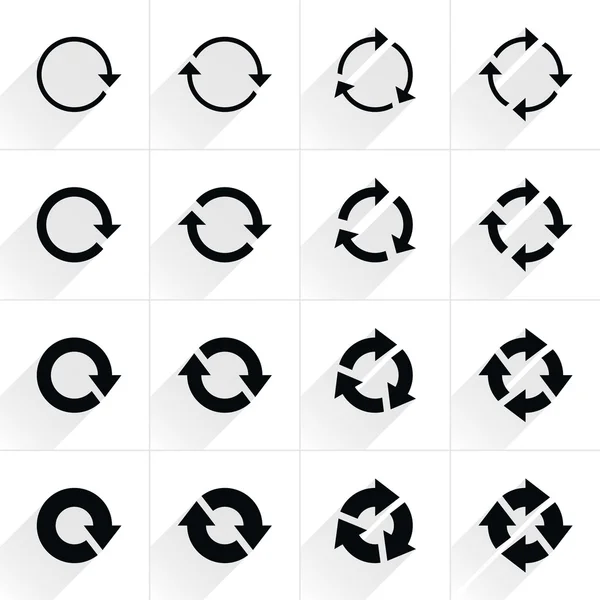 16 iconos planos flecha — Vector de stock