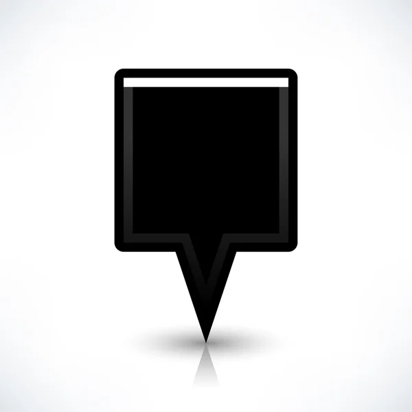 Mapa negro pin signo de ubicación redondeado forma cuadrada icono — Vector de stock