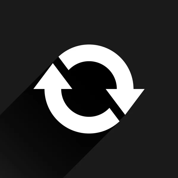 Vit pil ikonen reload, uppdatera, rotation, reset, upprepa tecken — Stock vektor