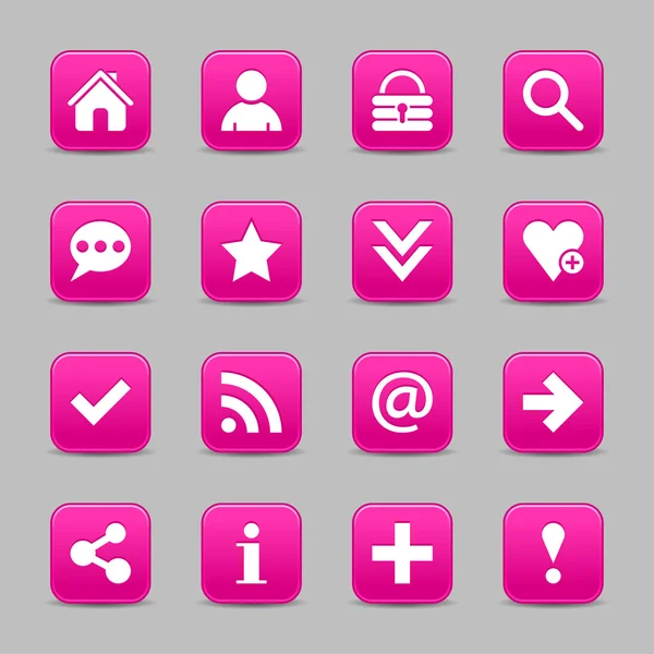 16 pink web icons — Stock Vector