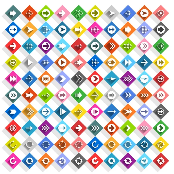 100 icônes de signe fléché ensemble — Image vectorielle