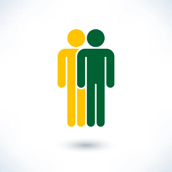 Έγχρωμο λογότυπο δύο άνθρωποι — Διανυσματικό Αρχείο
