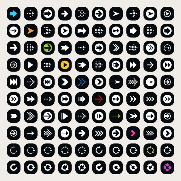 100 iconos de flecha signo conjunto — Archivo Imágenes Vectoriales