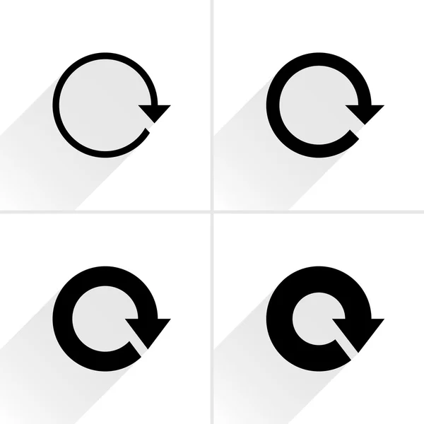 4 arrow icon refresh, rotation, reset, repeat, reload sign set — Stock Vector