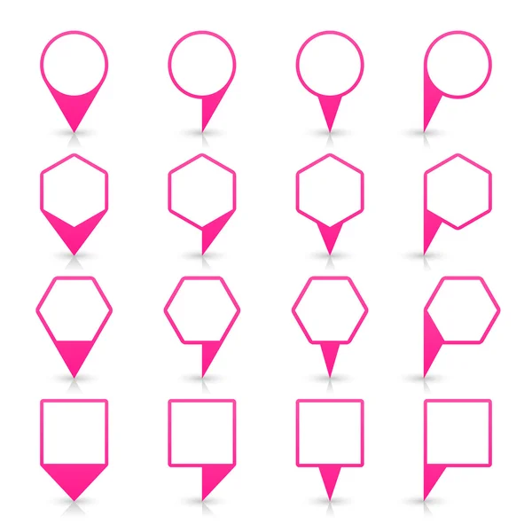 Rózsaszín megjelenítése pin ikon szatén helyen jel-val másol üres hely — Stock Vector