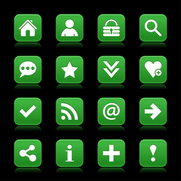 16 dark green web icons — Stock Vector
