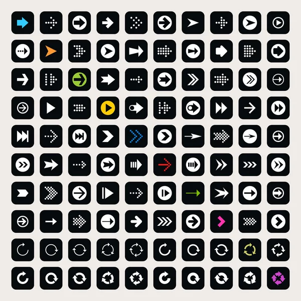 100 iconos de flecha signo conjunto — Vector de stock