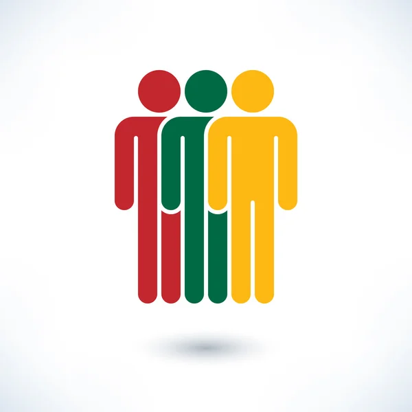 Logotipo de colores tres personas — Vector de stock