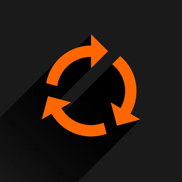 Orange arrow icon reload — Stock Vector