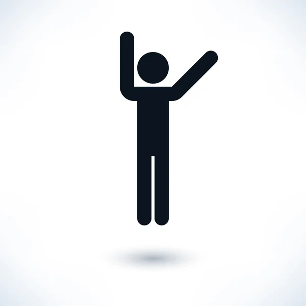 Black sign man raised hands — Stock Vector