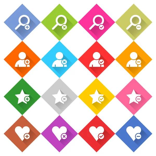 16 addition icons set — Stock Vector