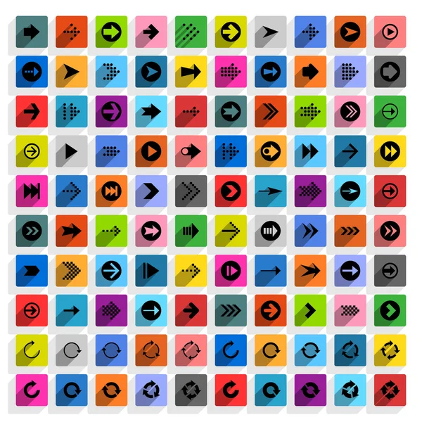 100 iconos de flecha signo conjunto — Vector de stock