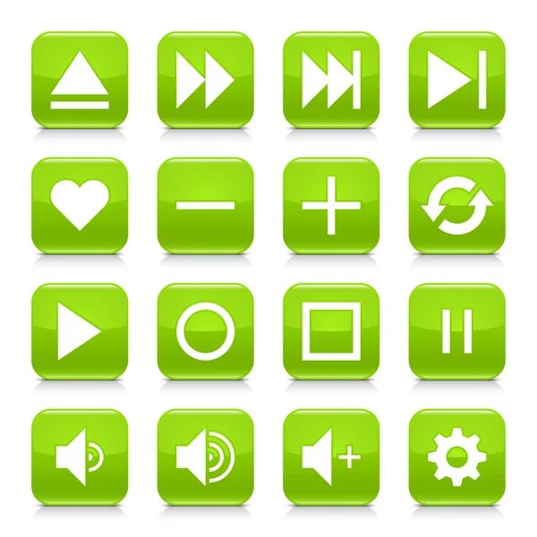 16 media control icons set — Stock Vector