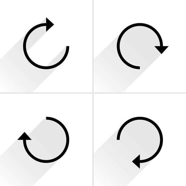 4 arrow icon refresh, rotation, reset, repeat, reload sign set