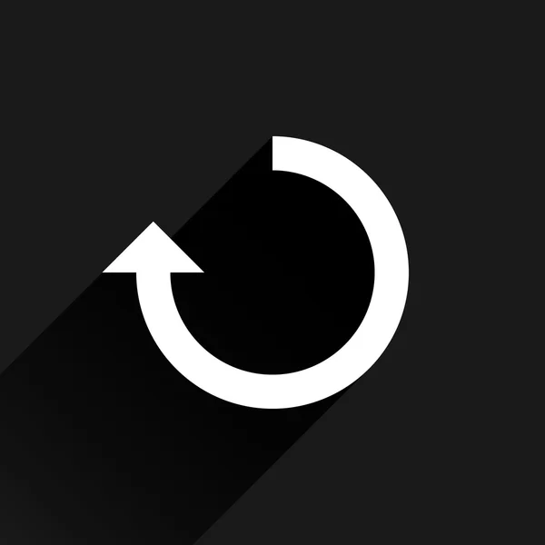 Icono de flecha blanca recarga, actualizar, rotación, restablecer, signo de repetición — Archivo Imágenes Vectoriales
