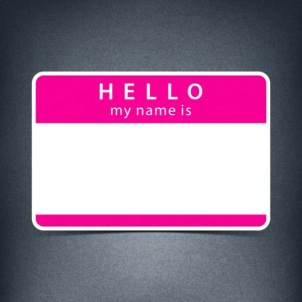 Etiqueta de nome preto rosa — Vetor de Stock