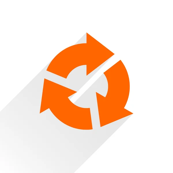 Ícone de seta laranja recarregar, atualizar, rotação, redefinir, sinal de repetição — Vetor de Stock