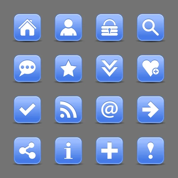 16 iconos web azules — Vector de stock