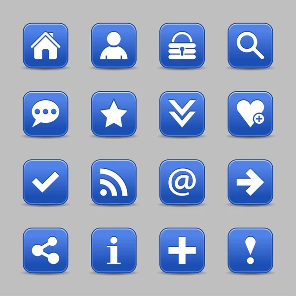 16 icônes web cobalt — Image vectorielle