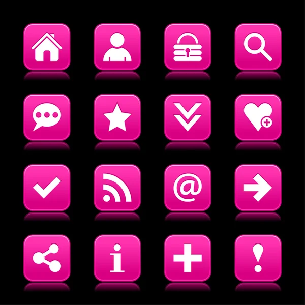 stock vector 16 pink web icons