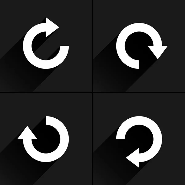 4 icona freccia aggiornare, rotazione, reset, ripetere, ricaricare set segno — Vettoriale Stock