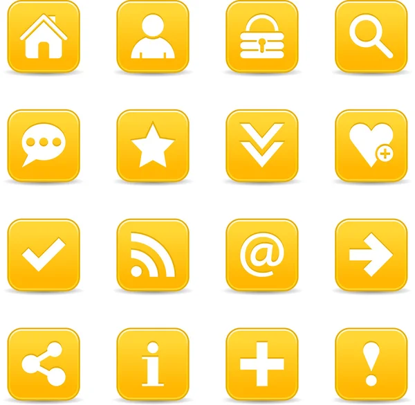 16 iconos web de oro amarillo — Archivo Imágenes Vectoriales