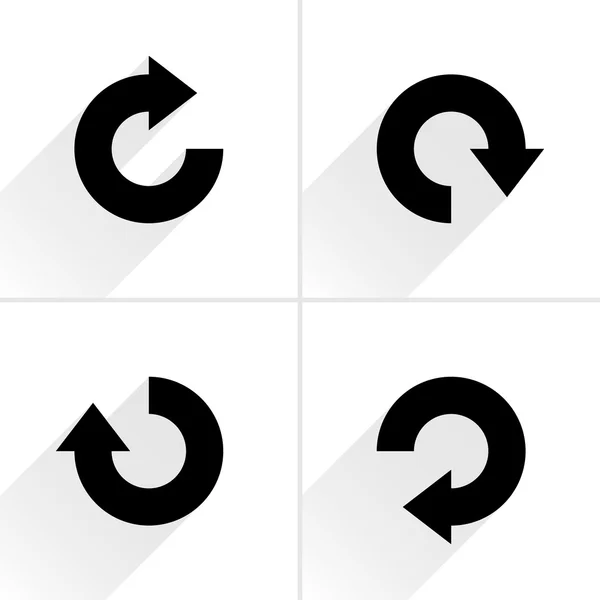 4 arrow icon refresh, rotation, reset, repeat, reload sign set — Stock Vector