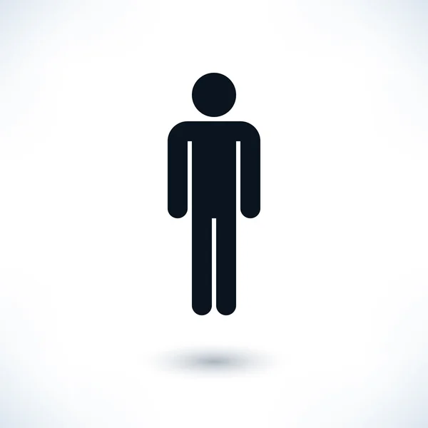 Black sign man stands. — Stock Vector