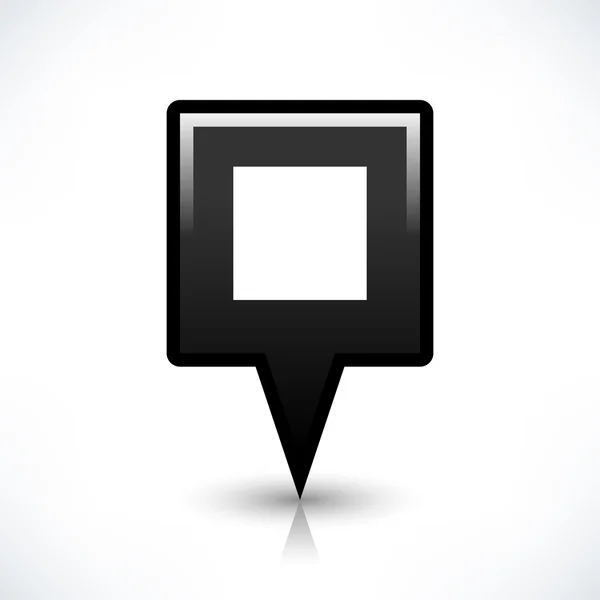 Fekete Térkép pin helyen jel lekerekített négyzet alakú ikonra — Stock Vector