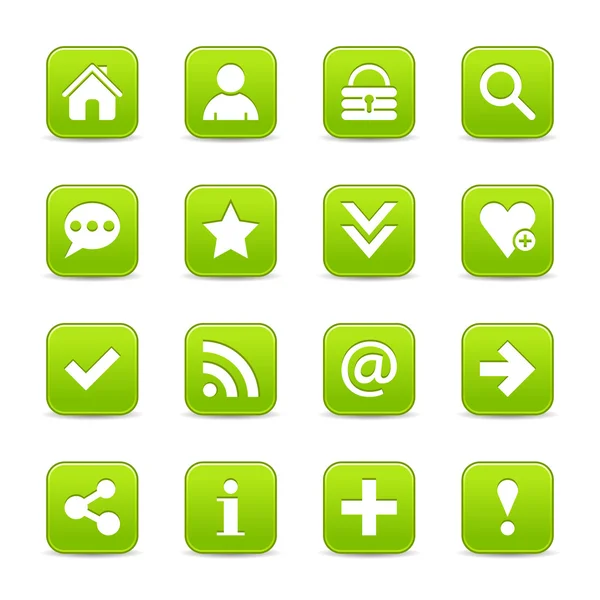 16 grüne Websymbole — Stockvektor