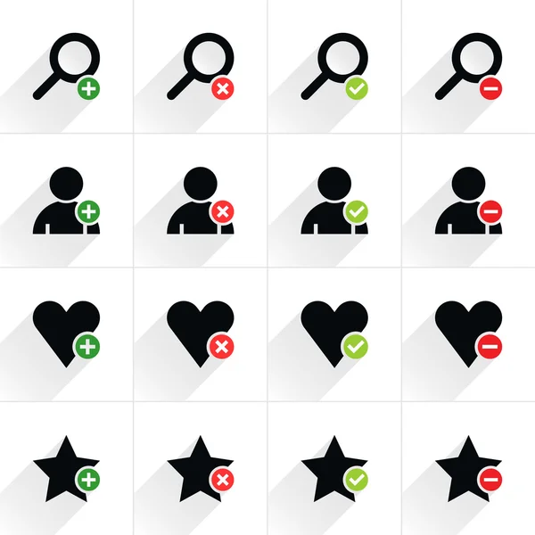 16 iconos adicionales signo plano — Vector de stock