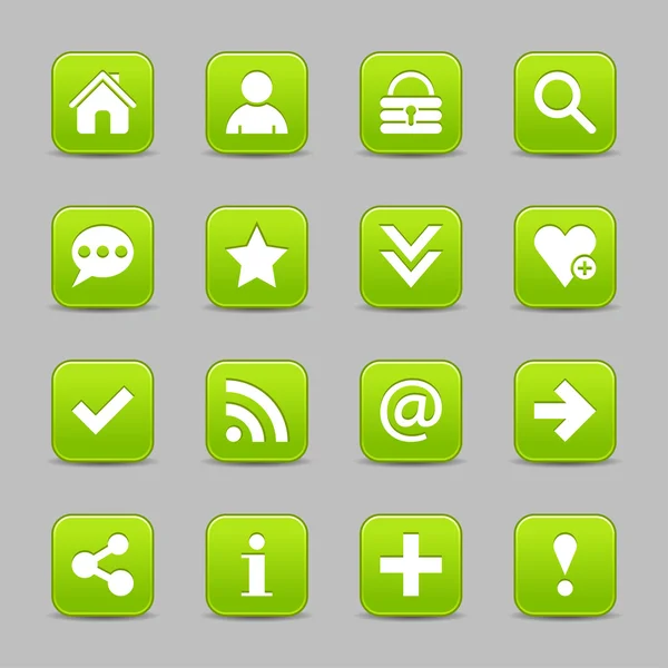 16 groene web iconen — Stockvector