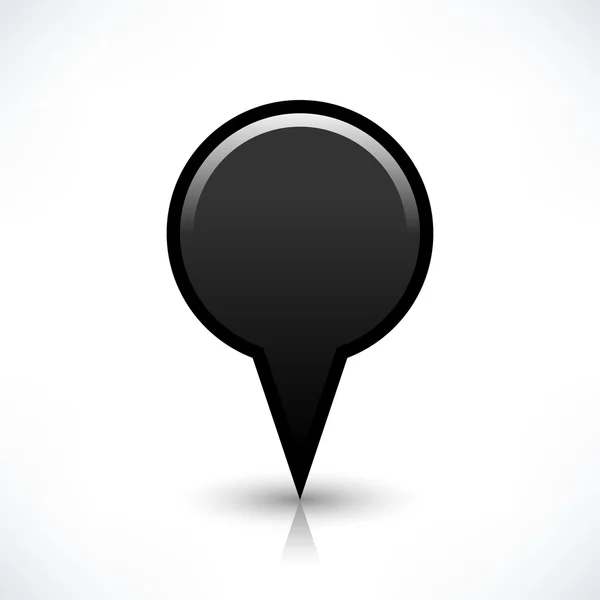 Mapa negro pin ubicación signo circular forma icono — Vector de stock