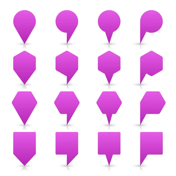 Violette Farbe Karte Pin-Symbol Satin Ortsschild mit leeren Kopierraum — Stockvektor