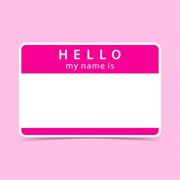 Rosa namn tag blank — Stock vektor