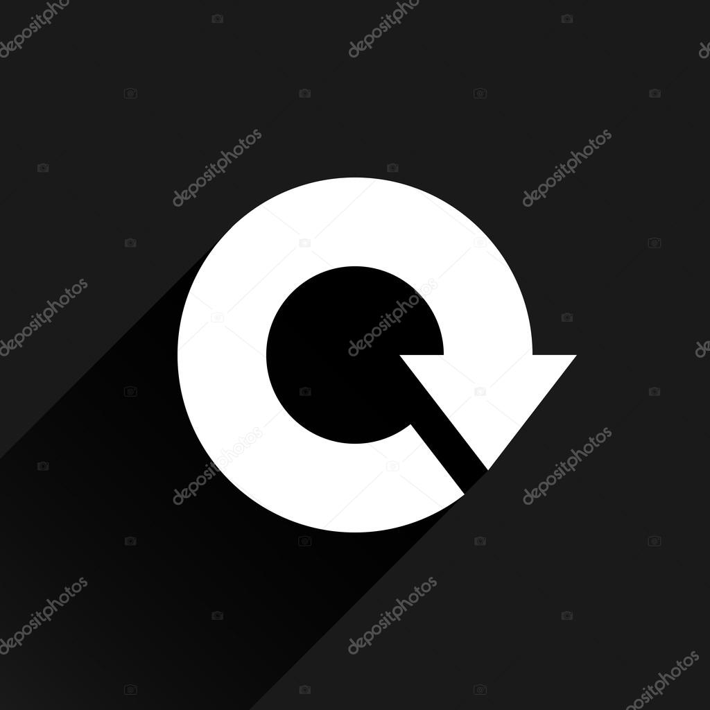 White arrow icon reload, refresh, rotation, reset, repeat sign