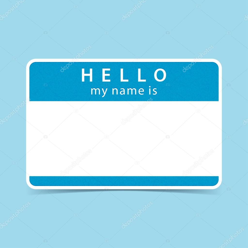 Blue blank name tag