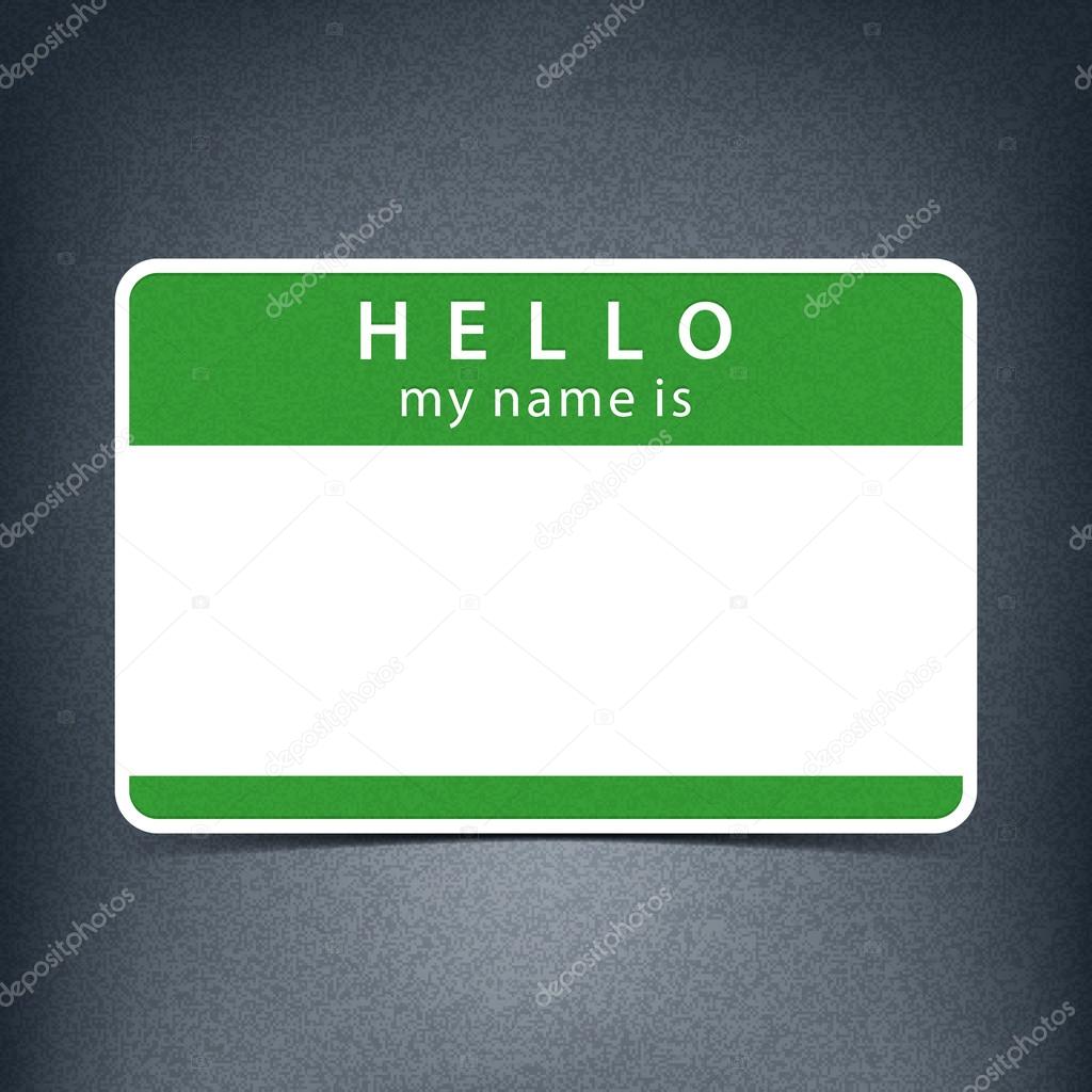 Green name tag blank