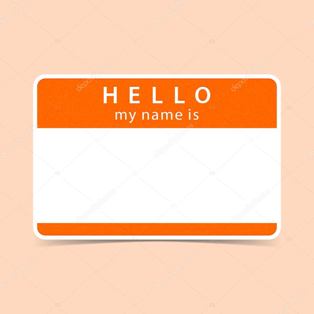 Orange blank name tag
